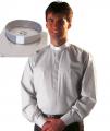  Grey Long Sleeve Classico Clergy Shirt with Border (16 1/2",35"-37") 